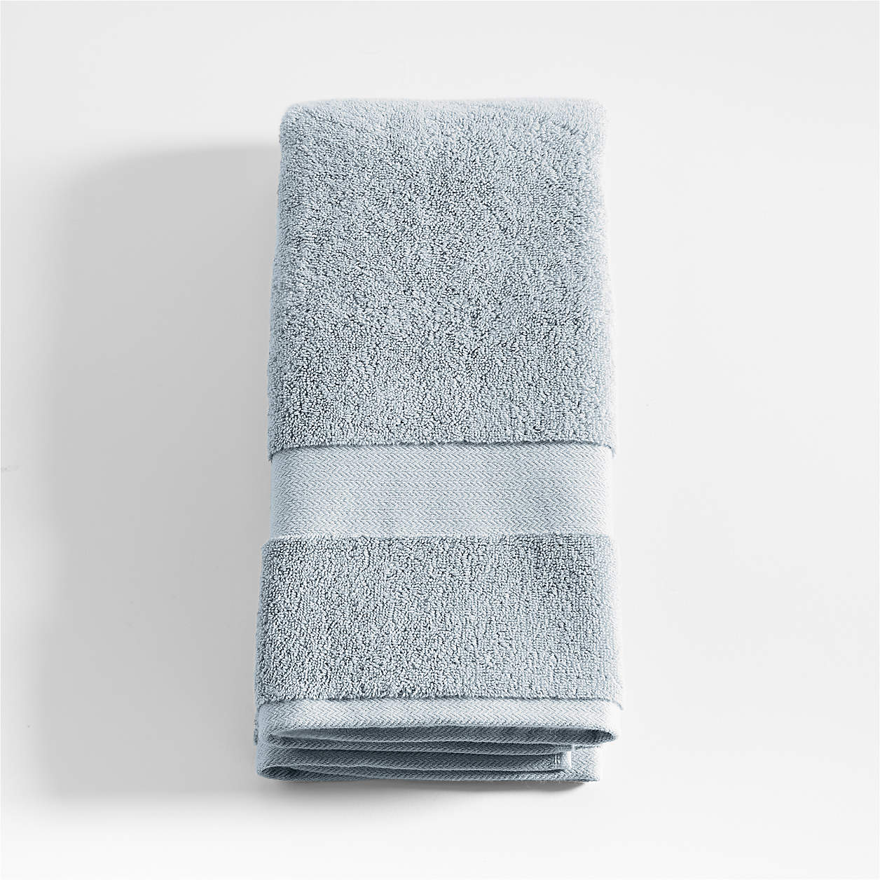 Organic Turkish Cotton Mist Blue Hand Towel + Reviews Crate & Barrel
