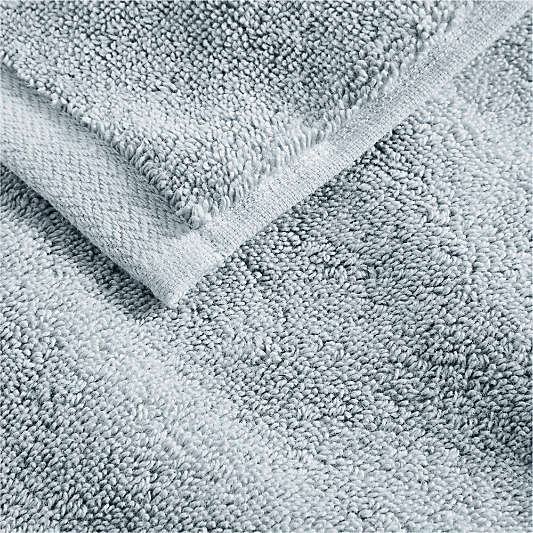 Classic Organic Turkish Cotton Mist Blue Towels, Set of 6