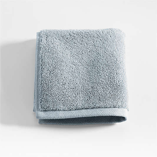 Organic Turkish Cotton Mist Blue Washcloth