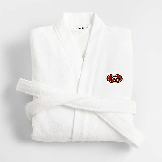 NFL San Francisco 49ers Organic Turkish Cotton Crisp White Bath Robe L/XL