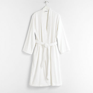 View Organic Turkish Crisp White Cotton Bath Robe L/XL details