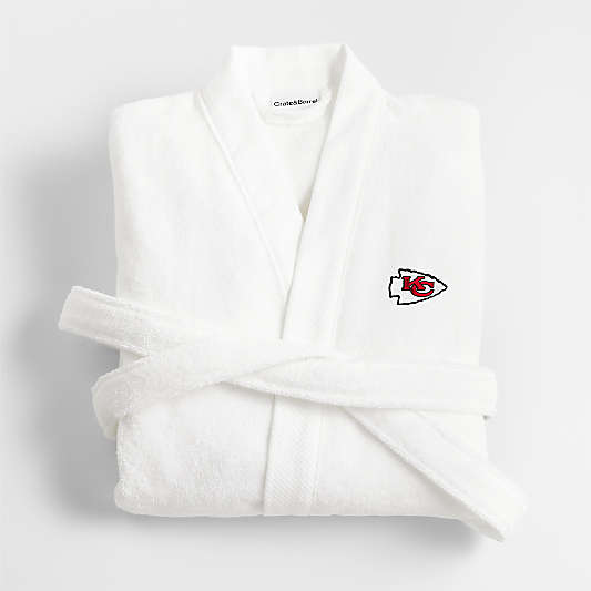 NFL Kansas City Chiefs Organic Turkish Cotton Crisp White Bath Robe L/XL
