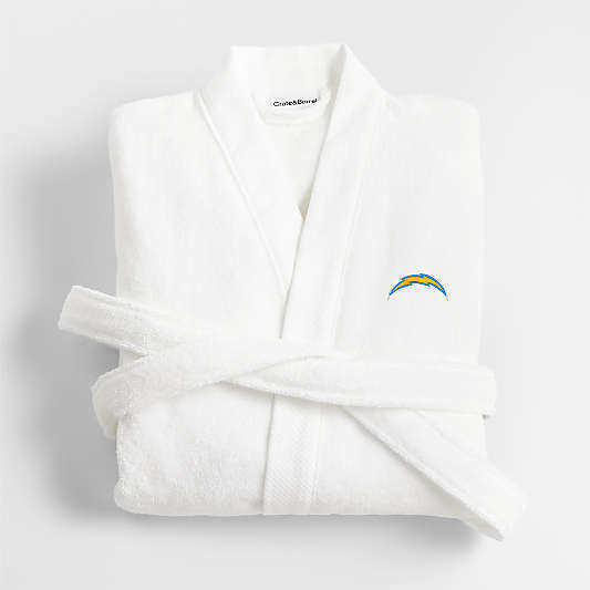 NFL Los Angeles Chargers Organic Turkish Cotton Crisp White Bath Robe L/XL