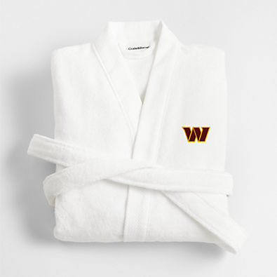 View NFL Washington Commanders Organic Turkish Cotton Crisp White Bath Robe L/XL details