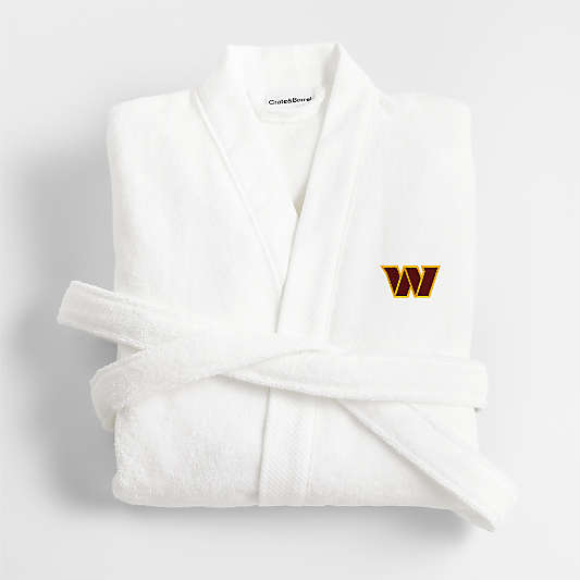 NFL Washington Commanders Organic Turkish Cotton Crisp White Bath Robe S/M
