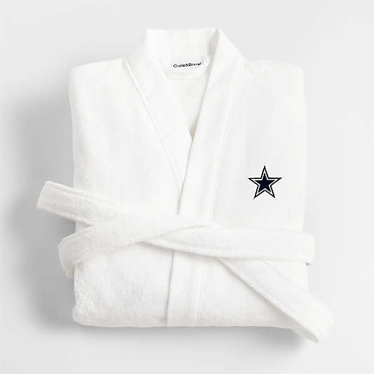 NFL Dallas Cowboys Organic Turkish Cotton Crisp White Bath Robe L/XL