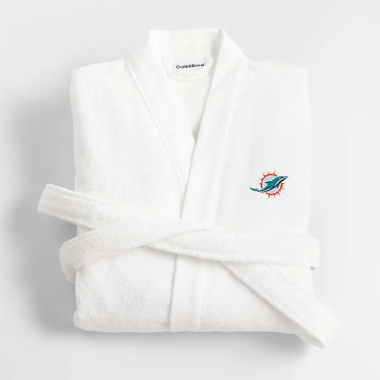 NFL Miami Dolphins Organic Turkish Cotton Crisp White Bath Robe L/XL