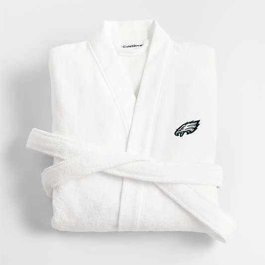 NFL Philadelphia Eagles Organic Turkish Cotton Crisp White Bath Robe S/M