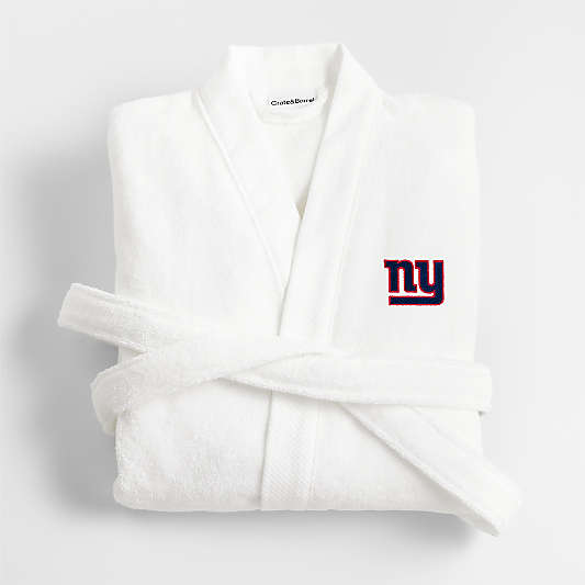 NFL New York Giants Organic Turkish Cotton Crisp White Bath Robe L/XL