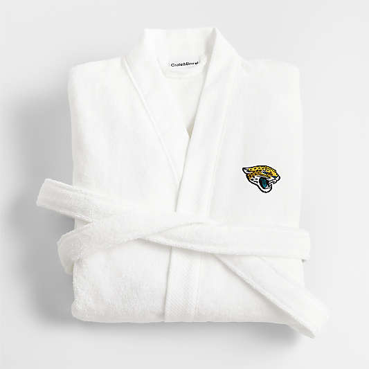 NFL Jacksonville Jaguars Organic Turkish Cotton Crisp White Bath Robe L/XL
