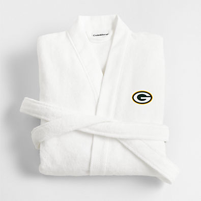 View NFL Green Bay Packers Organic Turkish Cotton Crisp White Bath Robe L/XL details