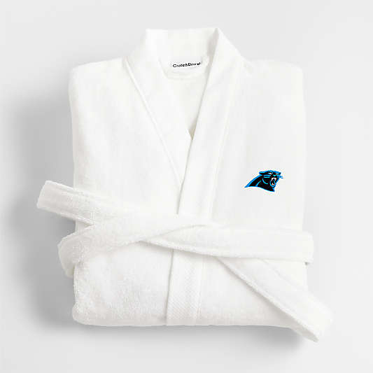 NFL Carolina Panthers Organic Turkish Cotton Crisp White Bath Robe S/M