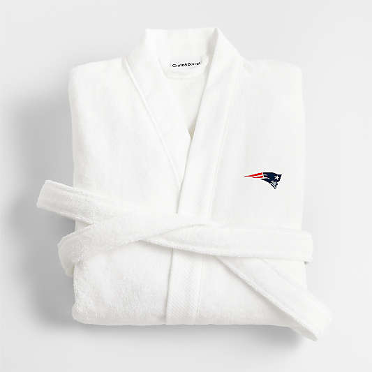 NFL New England Patriots Organic Turkish Cotton Crisp White Bath Robe L/XL