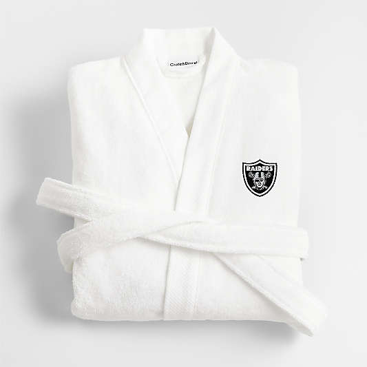 NFL Las Vegas Raiders Organic Turkish Cotton Crisp White Bath Robe L/XL