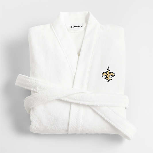 NFL New Orleans Saints Organic Turkish Cotton Crisp White Bath Robe S/M
