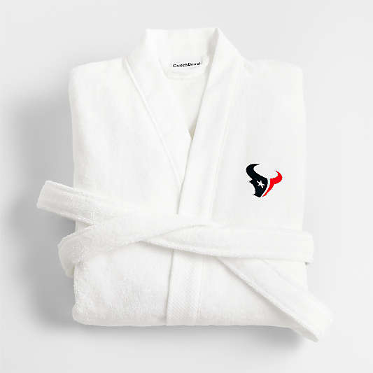 NFL Houston Texans Organic Turkish Cotton Crisp White Bath Robe S/M