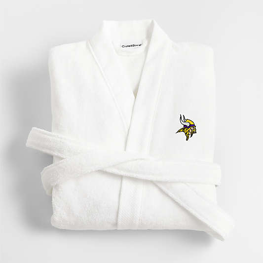 NFL Minnesota Vikings Organic Turkish Cotton Crisp White Bath Robe S/M