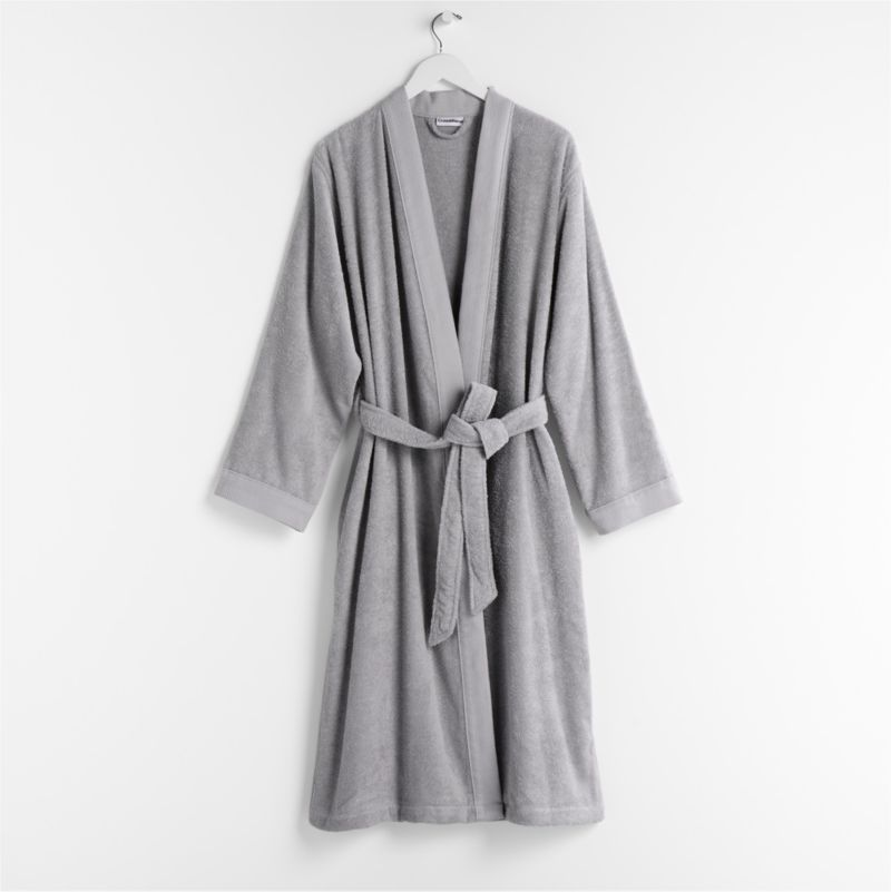 Organic Turkish Grey Cotton Bath Robe L/XL
