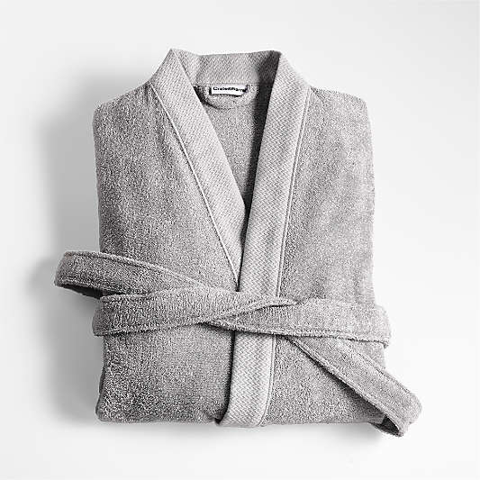 Organic Turkish Grey Cotton Bath Robe