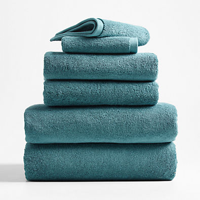 View Tapestry Teal Organic Turkish Cotton Bath Towels, Set of 6 details