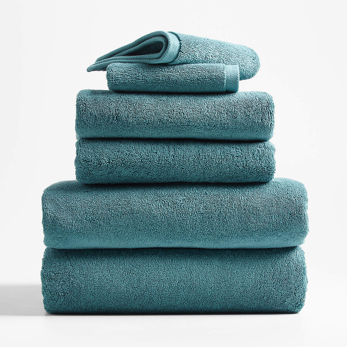 Hotel Style Turkish Cotton Bath Towel Collection Solid Print Teal