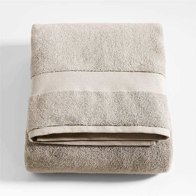 Organic Turkish Cotton Grey Fleck Bath Sheet + Reviews | Crate & Barrel
