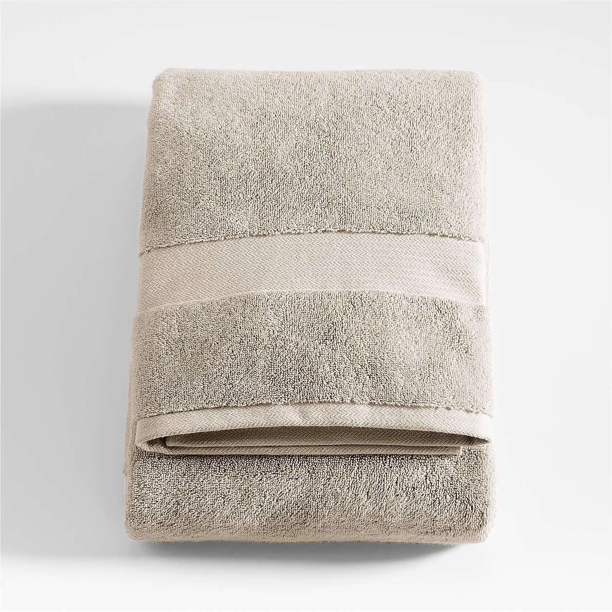 Organic Turkish Cotton Taupe Bath Towel + Reviews Crate & Barrel