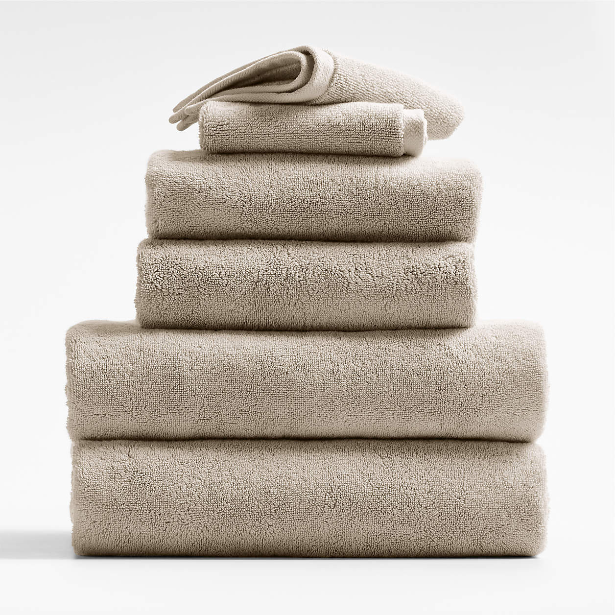 Organic Turkish Cotton 800Gram Taupe Towels, Set of 6 + Reviews