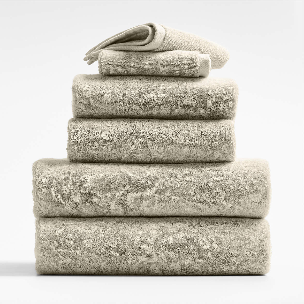 Ivory Organic Turkish Cotton Bath Towels, Set of 6