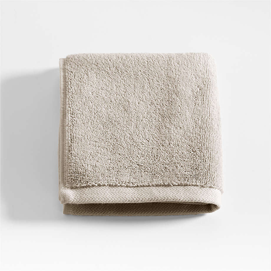 Organic Turkish Cotton Taupe Washcloth + Reviews Crate & Barrel