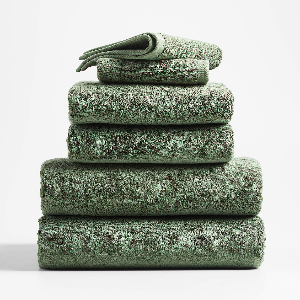 Duck Green Organic Turkish Cotton Bath Towels, Set of 6 + Reviews