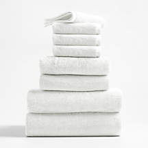 Organic Turkish Cotton White Towels, Set of 8 + Reviews | Crate & Barrel