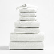 Organic Turkish Cotton White Towels, Set of 8