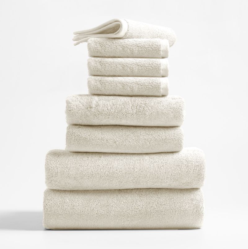 Organic Turkish Cotton Ivory Bath Towels, Set of 8 - image 0 of 1