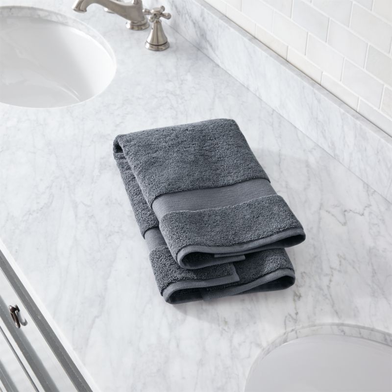 Organic Turkish Cotton Slate Hand Towel