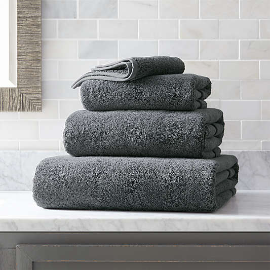 Organic Turkish Cotton Slate Grey Bath Towels