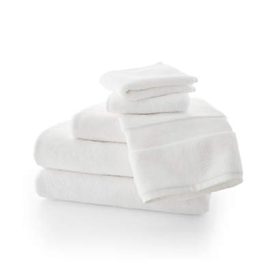 Organic Turkish Cotton White Towels, Set of 6