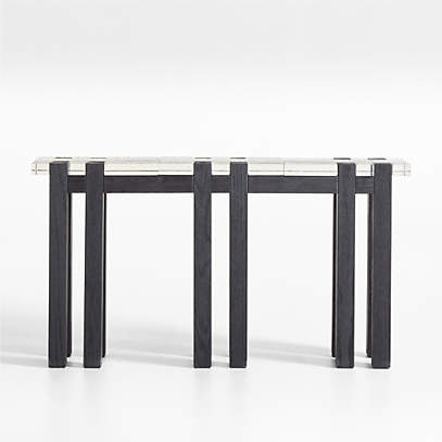 Crate and barrel store glass console table