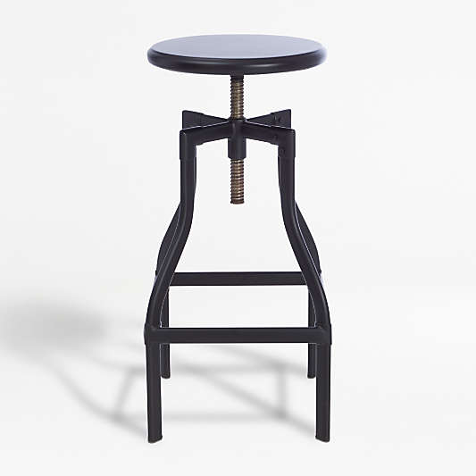 Turner Black Adjustable Backless Bar Stool