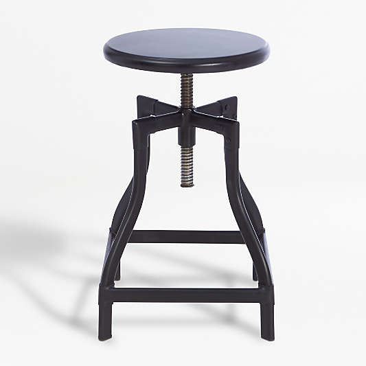 Turner Black Adjustable Backless Counter Stool