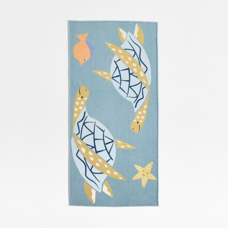 Turtle Printed Organic Cotton Kid Beach Towel - image 1 of 5