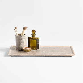 Tuscan Beige Marble Bathroom Canister