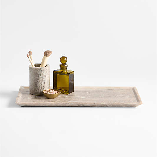 Tuscan Large Beige Marble Rectangle Tray