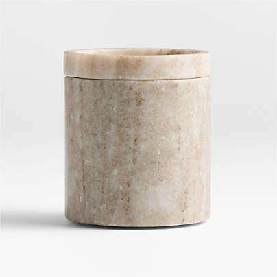 Tuscan Beige Marble Bathroom Canister