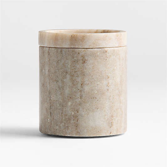 Tuscan Beige Marble Bathroom Canister
