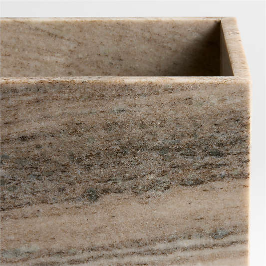 Tuscan Beige Marble Trash Can