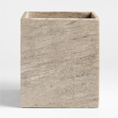Tuscan Beige Marble Trash Can
