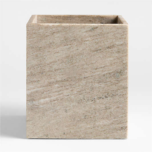 Tuscan Beige Marble Trash Can