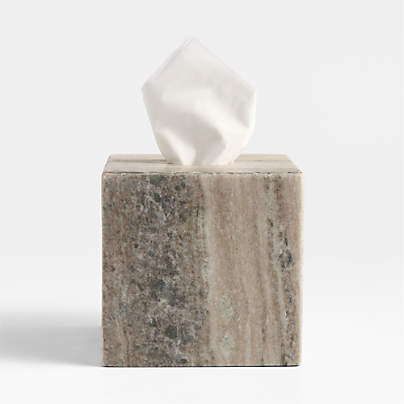 Tuscan Beige Marble Tissue Holder