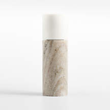 Tuscan Kitchen and White Marble Salt Mill | Crate & Barrel